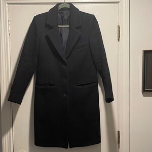 Million Dollar Lady Classic Black Women's 3 Button Streamline Pea Coat